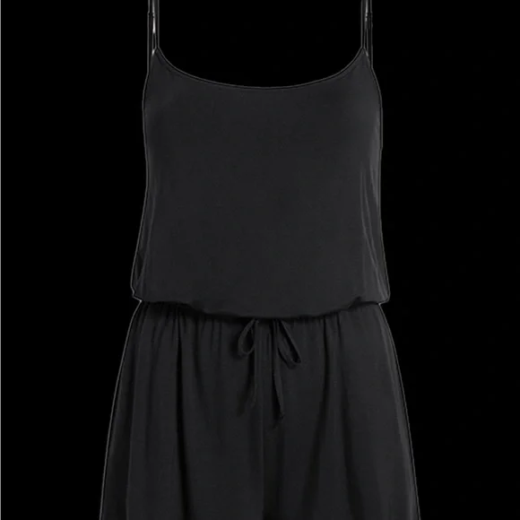 NUUDS | Black Spaghetti Strap Sleep Romper - Picture 6 of 9